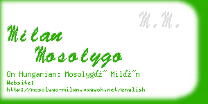 milan mosolygo business card